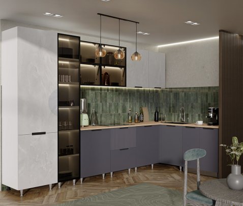 Кухня Гранд Жемчуг/Грей софт (Цена за пог. м.)