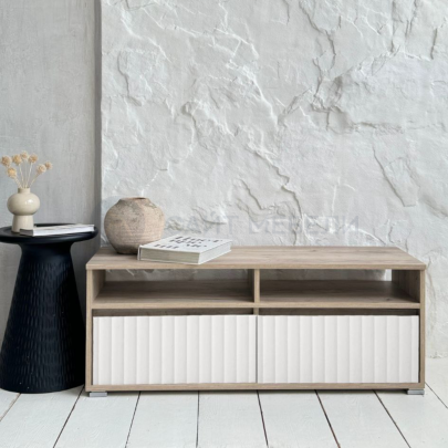 Тумба для телевизора ТВ-3 (Дуб крафт серый/Белый софт)