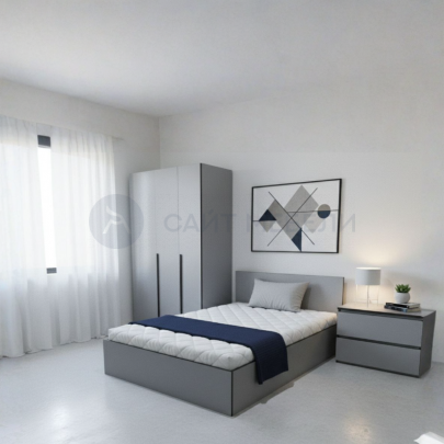 Кровать двуспальная КР 1600 160х200 (Серый/Графит)