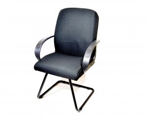 Кресло КР-6 полозья,  экокожа (Черный)