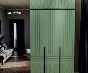 Шкаф 3-х створчатый с антресолью Палау (Табак/Эвкалипт софт)