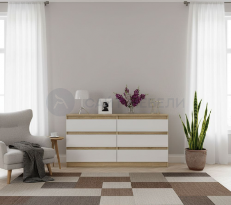 Комод Норд №7 (Дуб сонома/Белый)