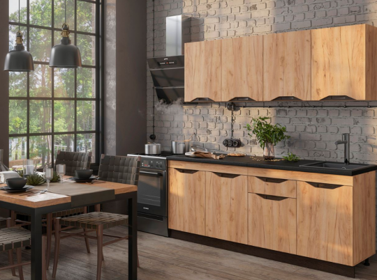 Кухонный гарнитур Паола 2.0 МДФ Венге/Дуб крафт золотой