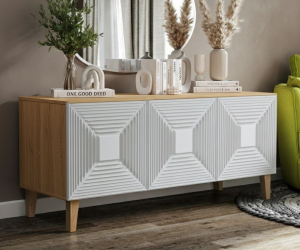 Комод-тумба Лаос (Дуб крафт/Моно Белый)