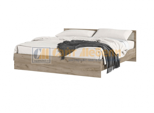 Кровать двуспальная Гармония КР 610 (Дуб крафт белый/Дуб крафт серый)