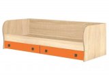 Кровать с ящиками Колибри (Дуб сонома / Оранж)