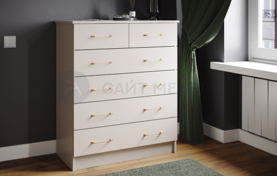 Комод 6 ящиков Катрин-5 (К) (Кашемир)