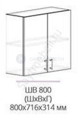 Кухня Бостон шкаф верхний шв 800 (мдф белый глянец)