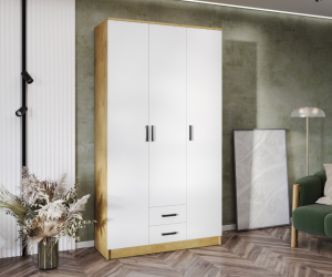 Шкаф Трио без зеркала (Дуб вотан/Белый)