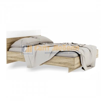 Кровать парящая Версаль 1400х2000 (Дуб сонома/Белый глянец)