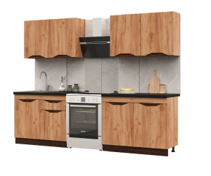 Кухонный гарнитур Паола 2.0 МДФ Венге/Дуб крафт золотой