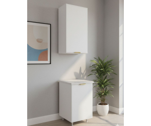 Кухонный гарнитур Роял 0,5м ШВВ500+ШНМ500 (МоноБелый)