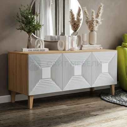 Комод-тумба Лаос (Дуб крафт/Моно Белый)