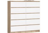 Комод 10 ящиков Сура 1200 (Дуб сонома/Белый)