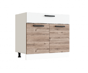 М800 Эра шкаф нижний кухня (Дуб Горный/Белый гладкий)