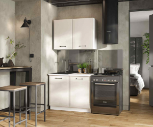 Кухня  Индира 1 м ( Белый/Лофт дюна)