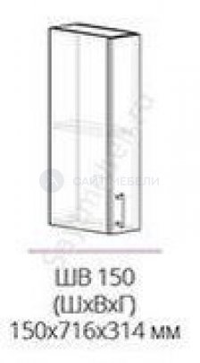 Кухня Бостон шкаф верхний шв 150 (красный глянец)