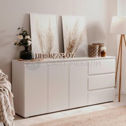 Комод 3 ящика и 3 створки Сура 1704 (Белый)
