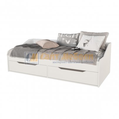 Кровать-диван с ящиками Норд 900х2000 (Белый) УЦЕНКА