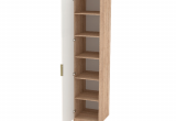 Шкаф-пенал (5 полок + штанга) Римини 50х236 (Дуб сонома/Белый)