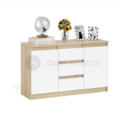 Комод Норд №3 (Дуб сонома/Белый)