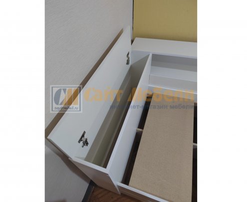 Кровать двуспальная Ксения с прикроватным блоком 1400х2000 (Белый)