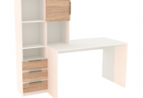 Стол письменный с тумбой и полками Римини (Белый/дуб сонома)