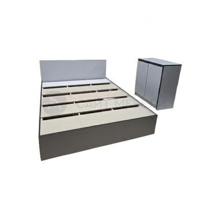 Кровать двуспальная КР 1600 160х200 (Серый/Графит)