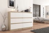 Комод Сура 6 ящиков 1200 (Дуб сонома/Белый)