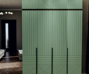 Шкаф 4-х створчатый Палау с антресолью (Табак/Эвкалипт софт)