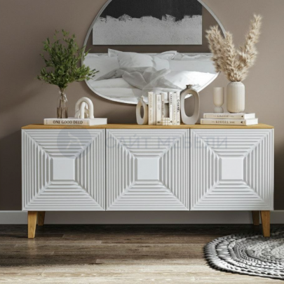 Комод-тумба Лаос (Дуб крафт/Моно Белый)