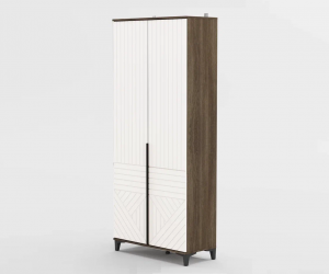 Шкаф 2-х створчатый Палау (Табак/Белый софт)