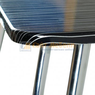 Стол обеденный прямоугольный МДФ ножки прямые (Страйп черный)