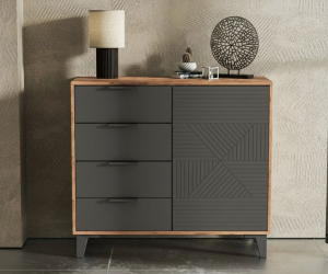 Комод 4 ящика 1 дверь Палау (Табак/Грей софт)
