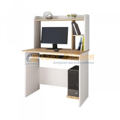 Компьютерный стол Грета-2 (Белый/Дуб крафт золотой)