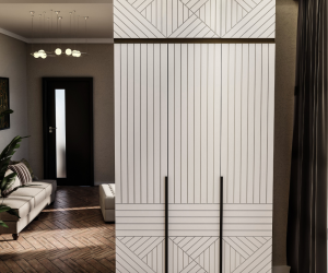 Шкаф 3-х створчатый с антресолью Палау (Табак/Белый софт)