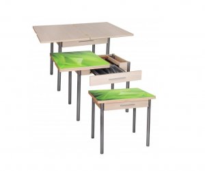 Стол поворотно-раскладной со стеклом М37 Милагро