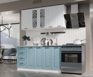 Кухня Агава 1600 (Акация белая/Аква)