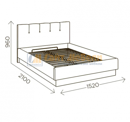 Кровать Илия 1600 (Туя Светлая/Шоколад)