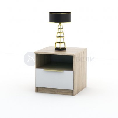 Тумба прикроватная Римини (Дуб сонома/Белый)