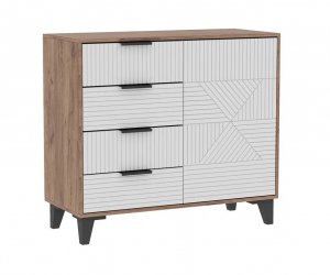 Комод 4 ящика 1 дверь Палау (Табак/Белый софт)