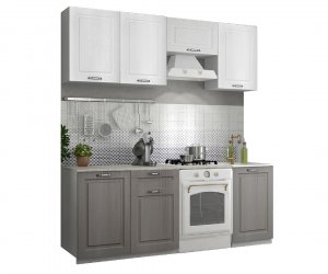 Кухня Капри 2,1м (Липа белый/Липа пепел)