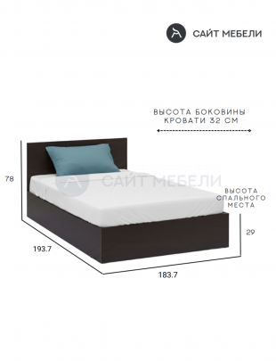 Кровать Комфорт КР 1800 180х190 (Венге)