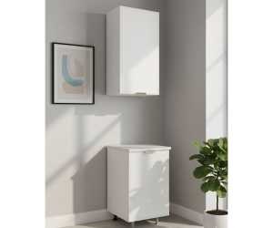 Кухонный гарнитур Роял 0,5м ШВВ500+ШН500 (МоноБелый)