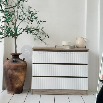 Комод 9 (Дуб крафт серый/Белый софт)