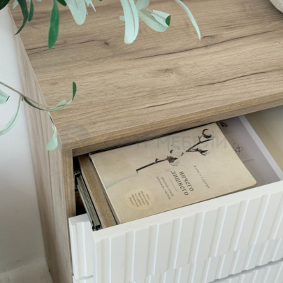 Комод 1 (Дуб крафт серый/Белый софт)