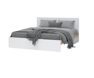 Кровать двуспальная Юкки КР 1400 (Дуб делано/Белый)