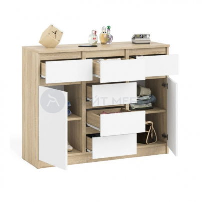 Комод Норд №5 (Дуб сонома/Белый)