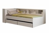 Кровать Ксения 900х2000 с ящиками и прикроватным модулем (Белый)