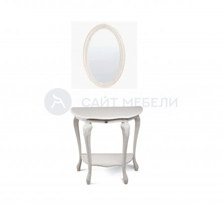 Консоль стол туалетный 10 с зеркалом 10 (Слоновая кость)